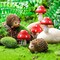 Fairy Outdoor Garden Animals Figurines Outdoor Fairy Wild Garden Accessories Resin Hedgehogs and Wood Mushroom Miniature Garden for Plant Pots Bonsai Craft Decor Fairy Wild Garden Supplies